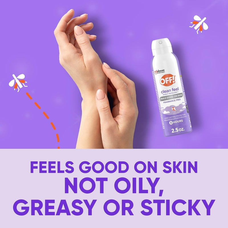 OFF! ! Clean Feel Insect Repellent Aerosol with 20% Picaridin - Long-Lasting DEET-Free Protection from Mosquitoes, Fragrance-Free Pest Control for Ticks & Flies, Camping, Travel Size Bug Spray - 2.5 oz - Image 2